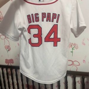 Kids White and Red Big Papi Shirt 4t Red Sox